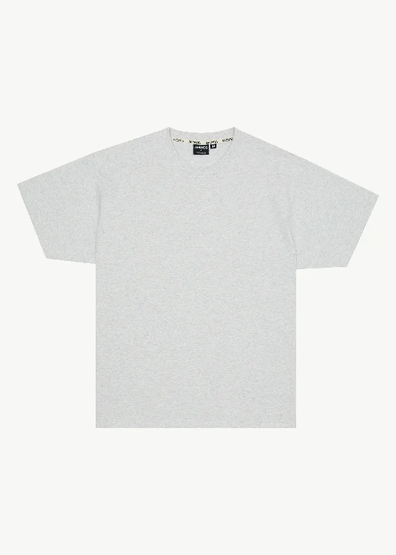 AFENDS Mens Genesis - Heavy Boxy Tee - Grey Marle