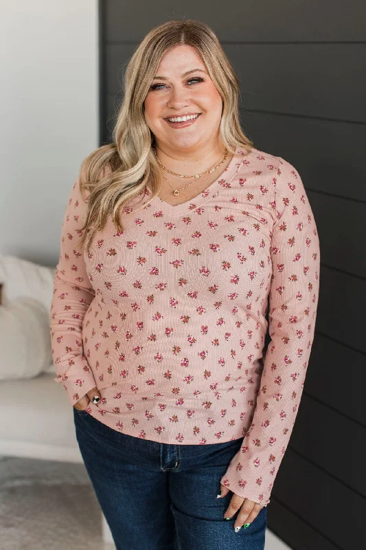 Definitely A Dreamer Floral Top- Blush