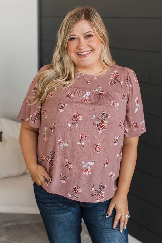 Forever Special Floral Blouse- Mauve