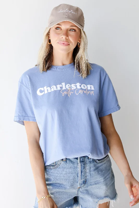 Light Blue Charleston South Carolina Script Tee