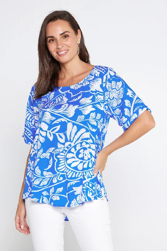 Sarina Top - Blue Print