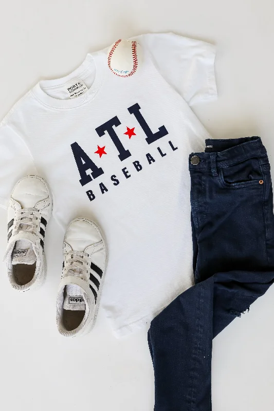 Youth White ATL Baseball Star Tee