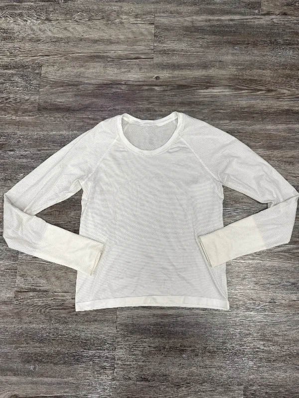 Athletic Top Long Sleeve  By Lululemon In White, Size: 8