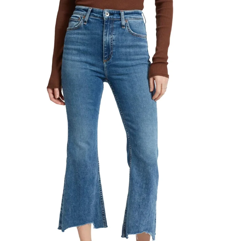 Casey High Rise Ankle Flare Jeans In Pebbles