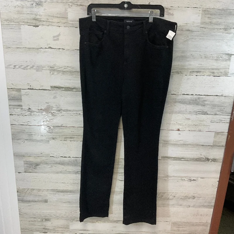 Jeans Straight By Not Your Daughters Jeans In Black Denim, Size: 14 tall