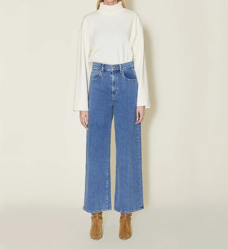 Juliette Wide Leg Ankle Jeans In Desert