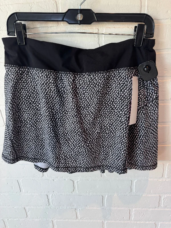 Athletic Skort By Lululemon In Black & White, Size: 8