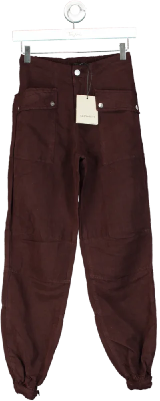 AllSaints Dark Wine Red Val Trouser UK 6