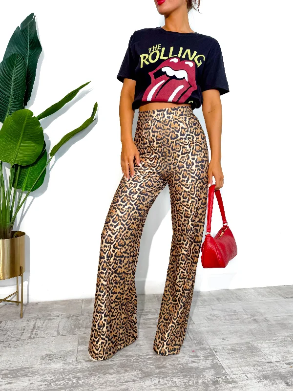 Big Ambitions - Leopard Print Wide Leg Trouser