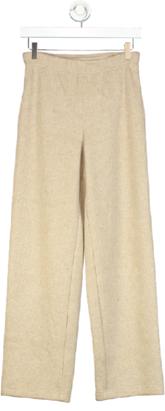 Goelia Beige Wide Leg Trousers UK 8