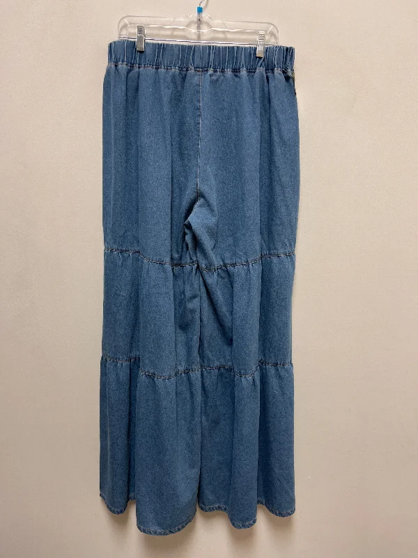 Pants Wide Leg By Shein In Blue, Size: 22