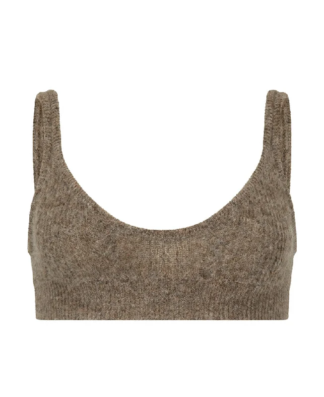 CABLE KNIT WOOL BRALET