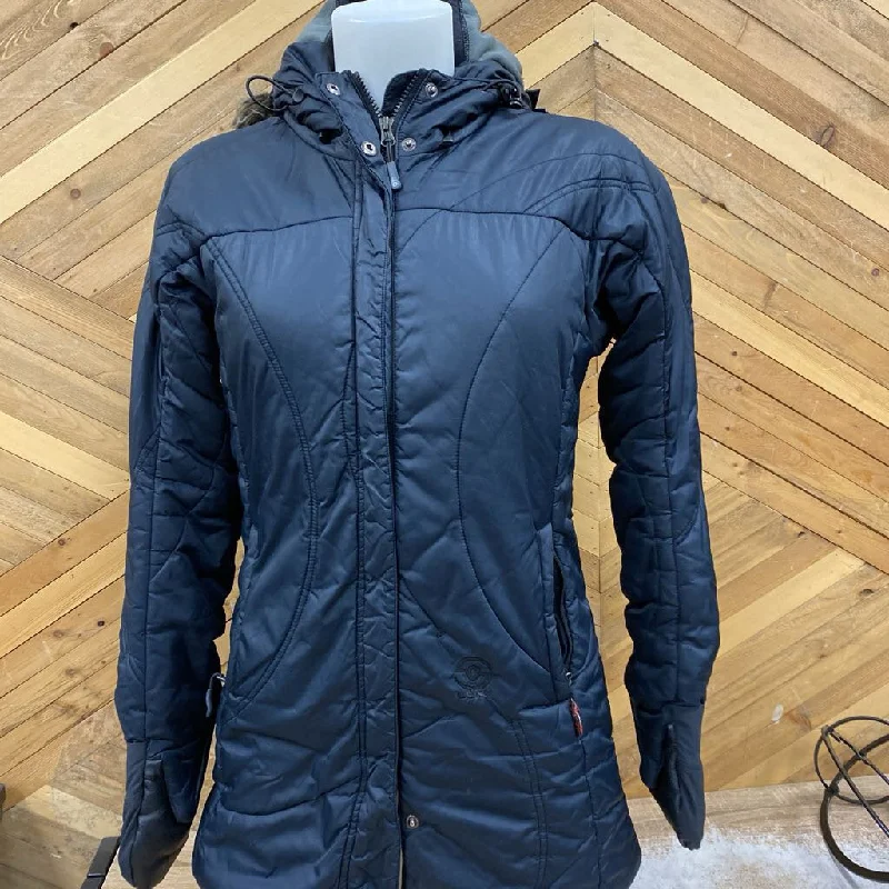 Loki - Women's Long Puffer Jacket - MSRP comp $310: Black-women-XS