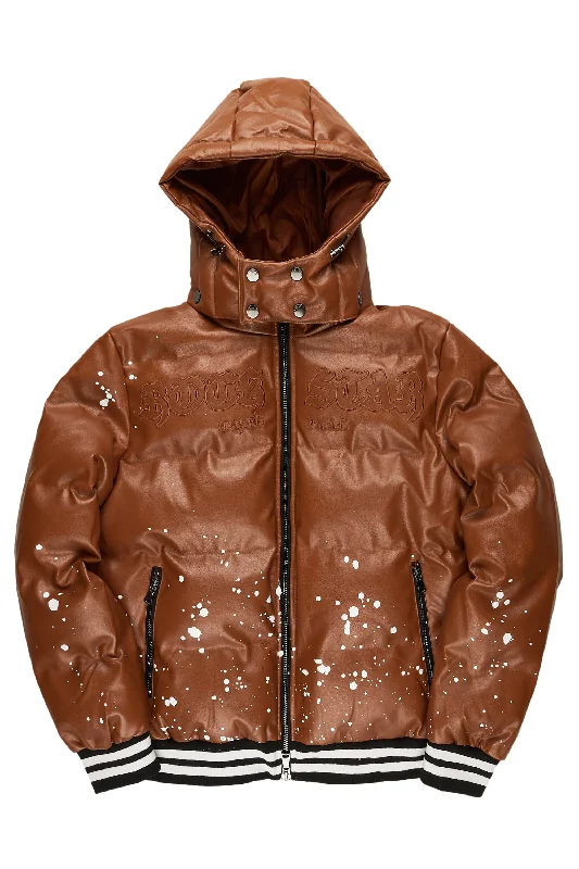 Losing My Mind On A Monday Rust Puffer Jacket