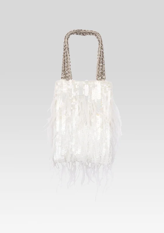 Avery Sequin Feather Bag