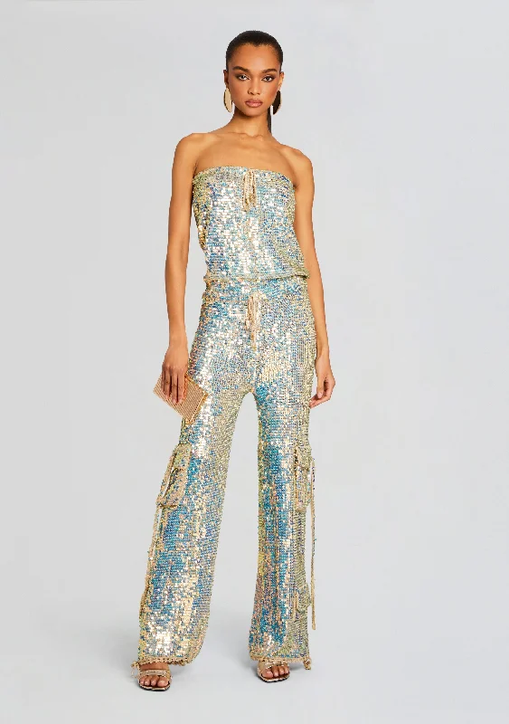 Hanalise Sequin Crochet Jumpsuit