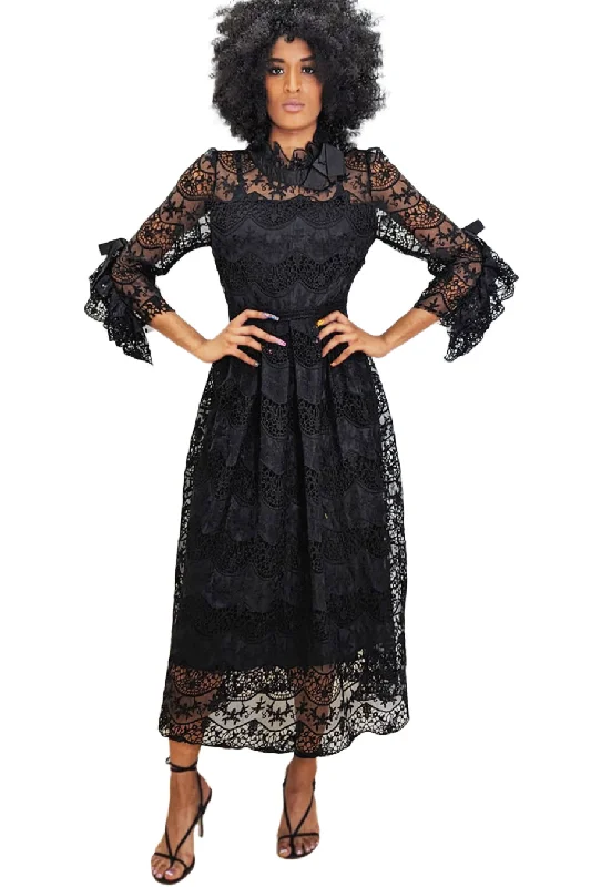 Long Sleeve Lace Midi Dress