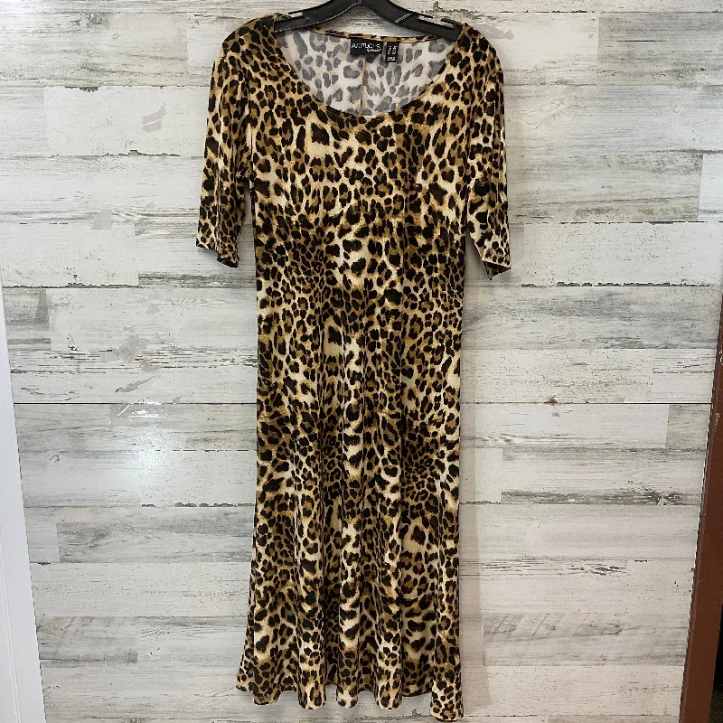 Dress Casual Midi By Attitude In Brown, Size: Petite   S