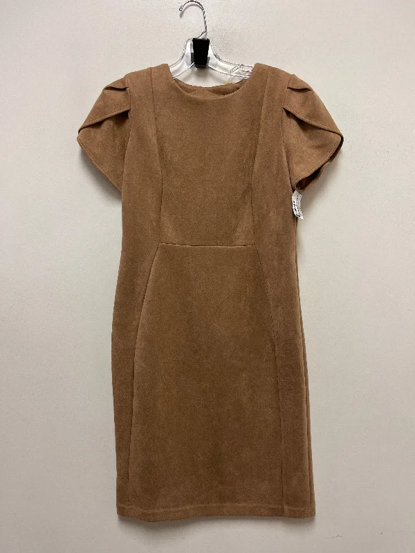 Dress Casual Midi By Calvin Klein In Brown, Size: S