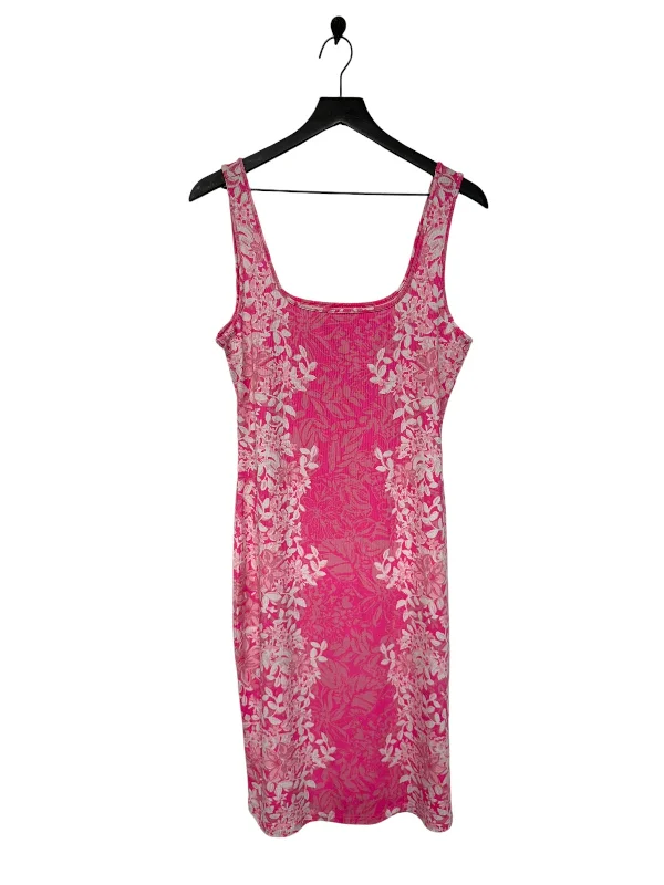 Dress Casual Midi By Lilly Pulitzer In Pink & White, Size: M