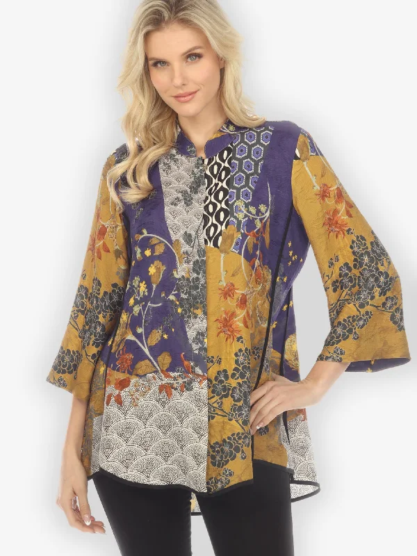 Bohemian Mixed Art Tummy Tuck Shirt