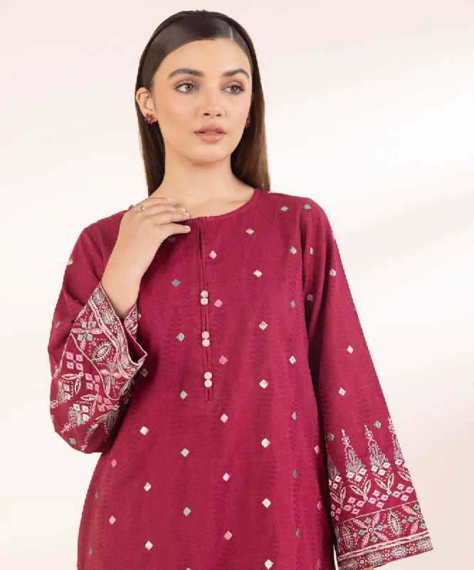 Embroidered Cotton Jacquard Shirt