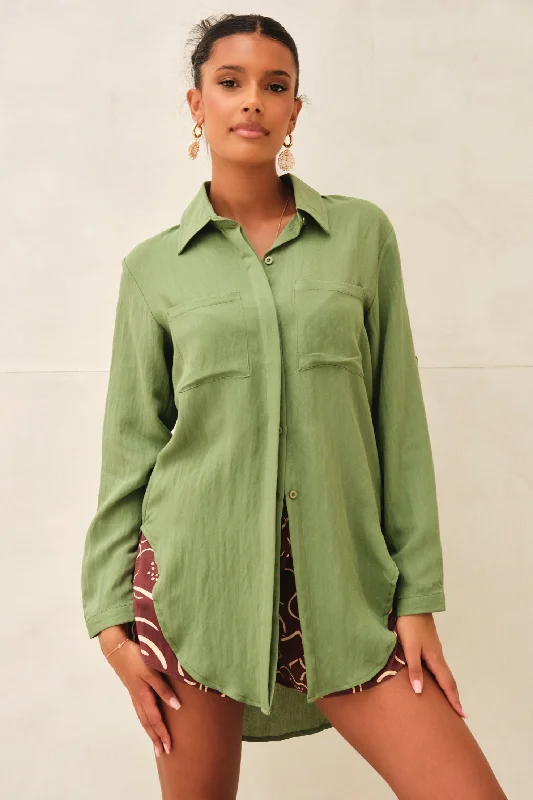 Azure Oversized Shirt Olive