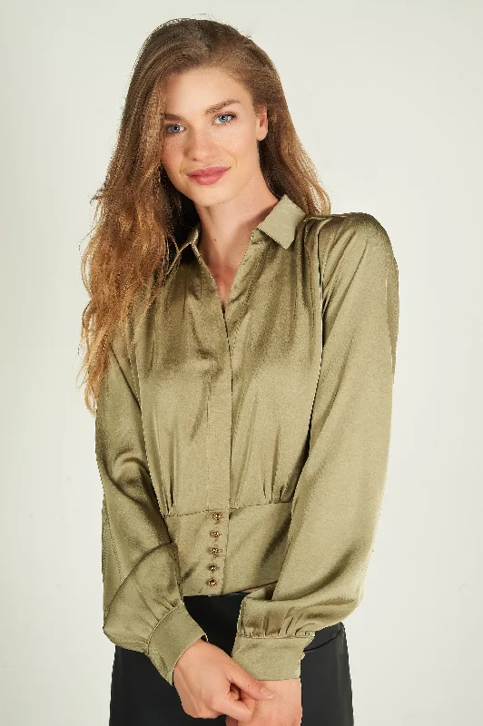 Blouse courte en satin - FINA-X2U - (E-B1)