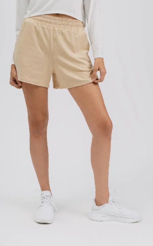 Cozy High-Rise Comfort Short - Almond Buff