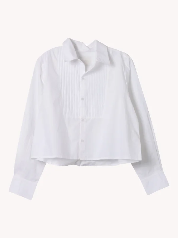 FINO CROP TUXEDO SHIRT