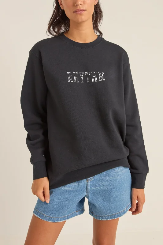 Flagship Boyfriend Fleece Crew Black