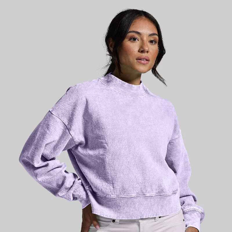 Good Karma Cropped Sweatshirt (Washed Orchid)