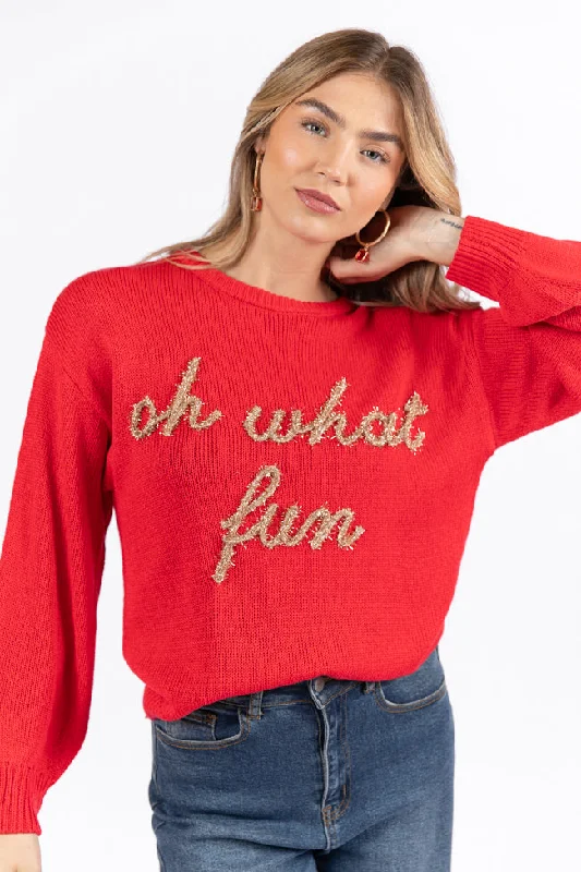 Oh What Fun Red Sweater SALE FINAL SALE