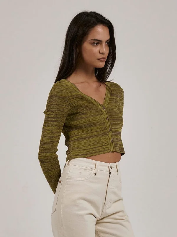 Reaction Knit Cardigan - Antique Moss