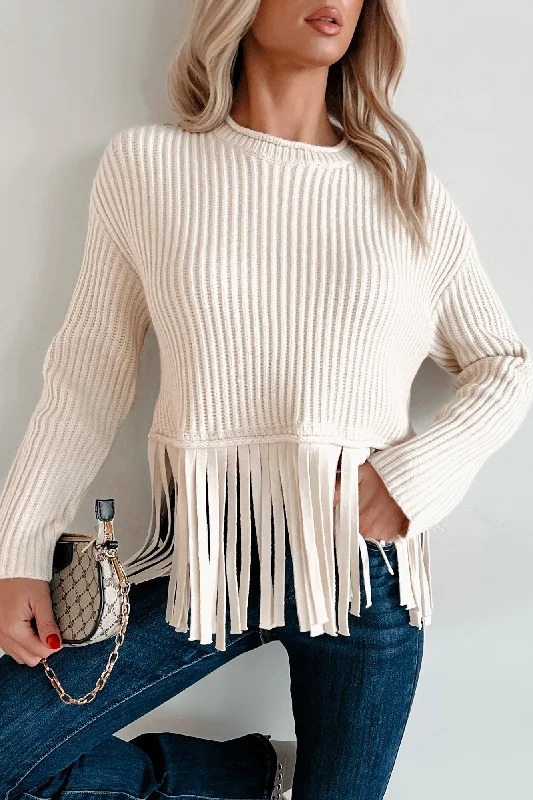 Sedona Sunrises Fringe Sweater (Natural)