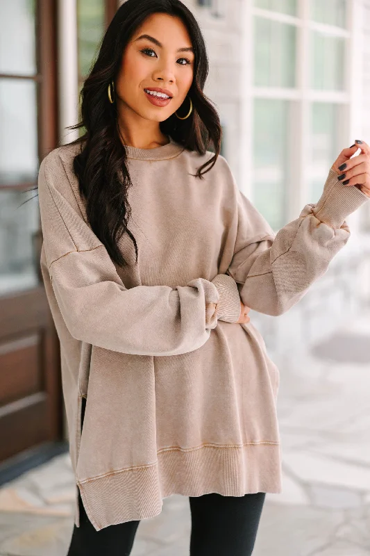 The Slouchy Taupe Brown Pullover