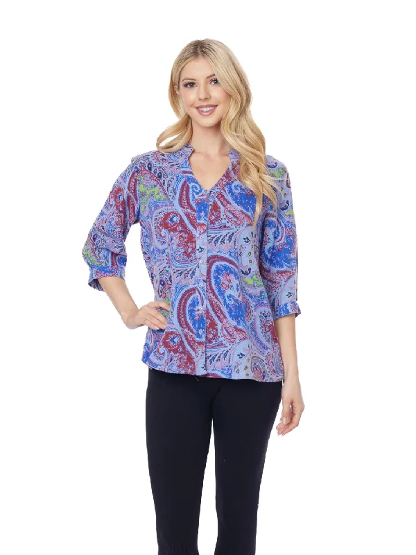 Tianello TENCEL™ Print "Mirage" Garment Dyed "Hali" Blouse - S